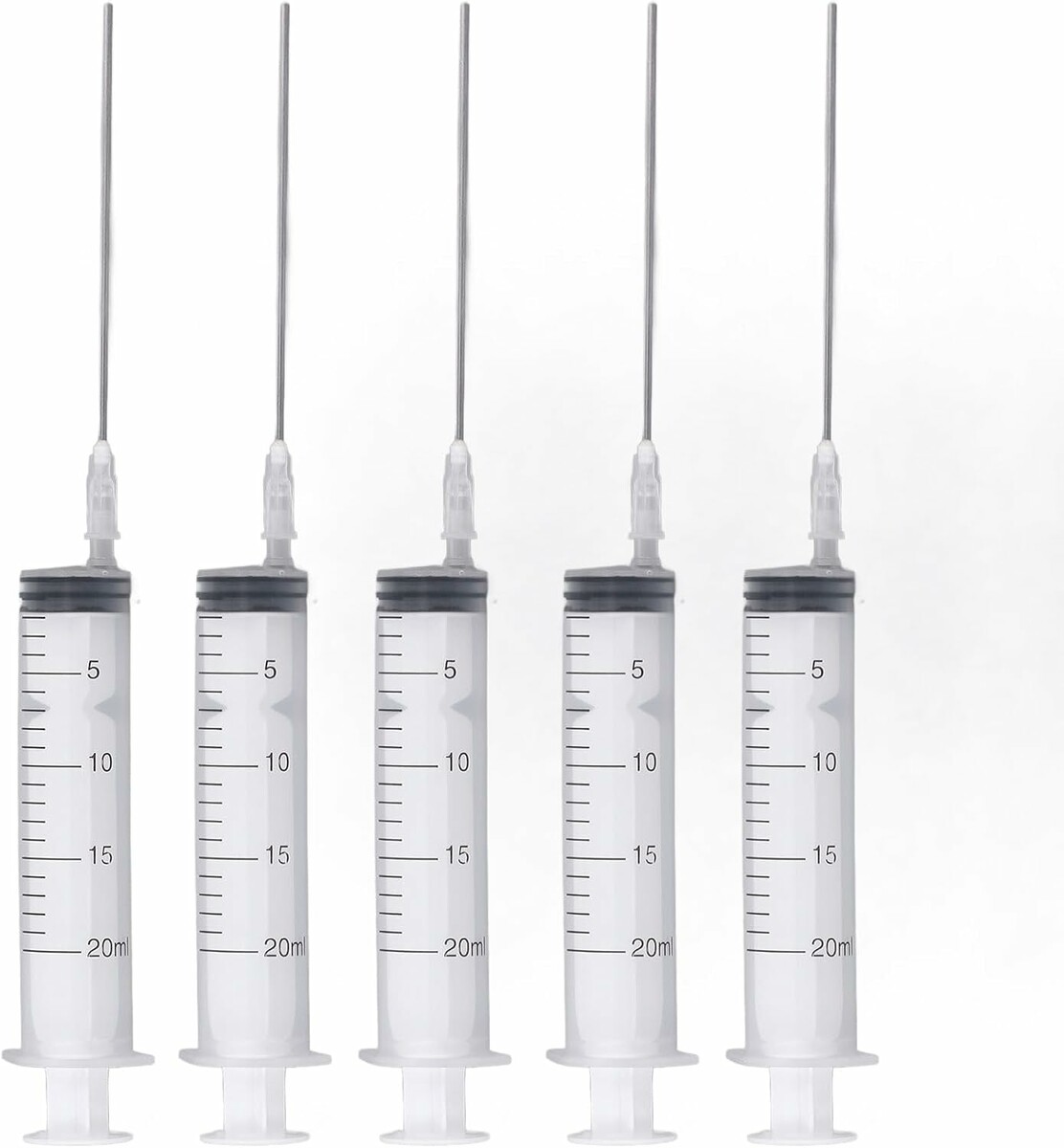 Yusat 5 strzykawek 20 ml z płaskimi igłami 10 cm – akcesoria do regeneracji tuszu