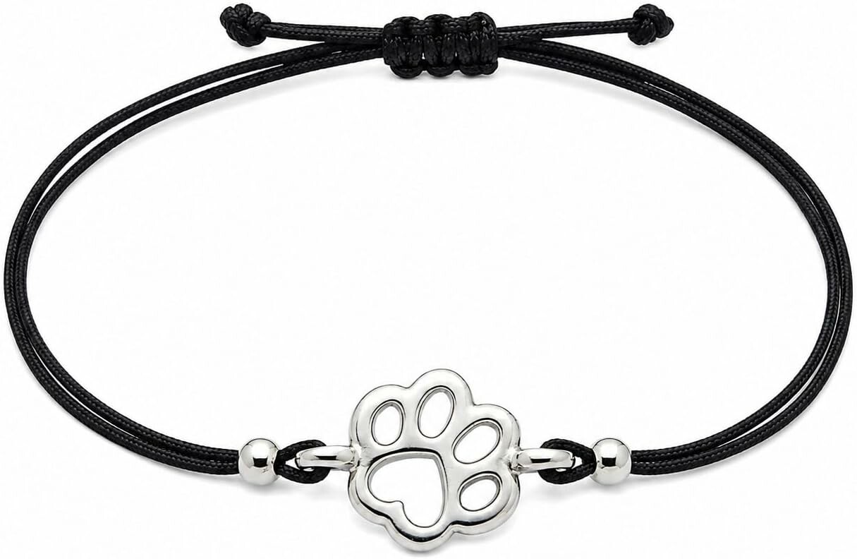 Selfmade Jewelry Bransoletka z łapką – ręcznie wykonana bransoletka makramowa, czarna