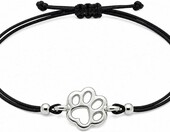 Selfmade Jewelry Bransoletka z łapką – ręcznie wykonana bransoletka makramowa, czarna – zdjęcie 1