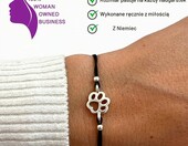 Selfmade Jewelry Bransoletka z łapką – ręcznie wykonana bransoletka makramowa, czarna – zdjęcie 2