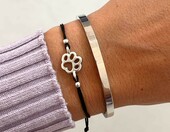 Selfmade Jewelry Bransoletka z łapką – ręcznie wykonana bransoletka makramowa, czarna – zdjęcie 3