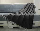 RAJRANG Ręcznie tkana narzuta bawełniana 127 x 152 cm – dwustronna, czarna – zdjęcie 2