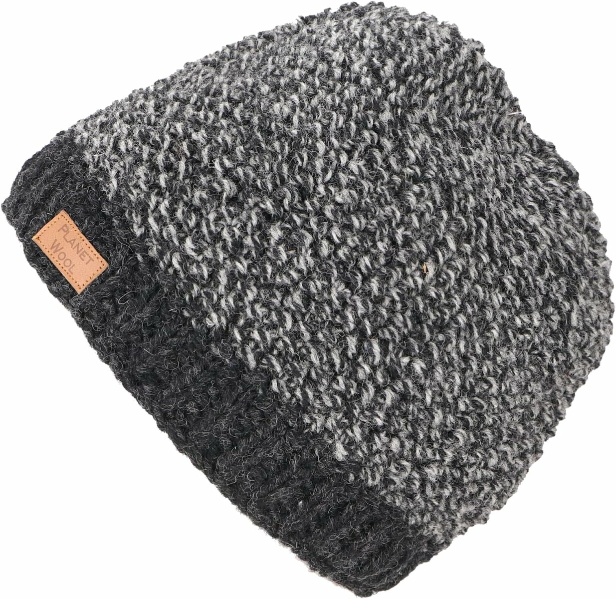 GURU SHOP Czapka wełniana ręcznie robiona, wzór perłowy – unisex, antracytowa