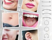 Qzakce zestaw 85 kolczyków do piercingu – biżuteria do ciała ze stali nierdzewnej – zdjęcie 4