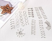 Qzakce zestaw 85 kolczyków do piercingu – biżuteria do ciała ze stali nierdzewnej – zdjęcie 5