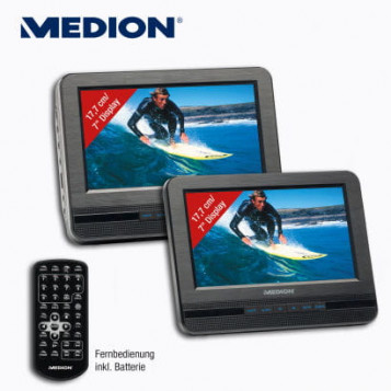 Przenośne samochodowe DVD 2 x LCD Medion divix usb