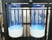 BPS wiszące poidło i karmnik dla gołębi i ptaków – 2 sztuki, tworzywo ABS – zdjęcie 4