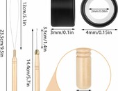 Abeillo tulejki ringi 4 mm do przedłużania włosów, 200 szt. + haczyk, czarne – zdjęcie 2