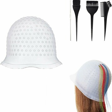Yeenano silikonowe czepki fryzjerskie do pasemek – 5 sztuk z szydełkiem