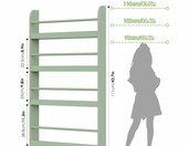 FOREHILL wiszący regał dziecięcy na książki 4 półki – Montessori, zielony – zdjęcie 3