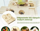 NCOALE drewniana łamigłówka na pokarm dla papug – zabawka interaktywna 6 w 1 – zdjęcie 5