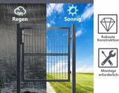 Vigevee furtka ogrodowa metalowa 100 cm z zamkiem i słupkami – antracyt – zdjęcie 3