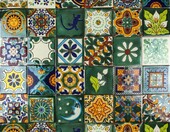 Cerames Talavera Verde – 30 glazurowanych płytek ściennych 10,5 x 10,5 cm, zielone – zdjęcie 1