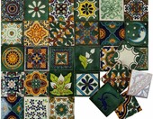 Cerames Talavera Verde – 30 glazurowanych płytek ściennych 10,5 x 10,5 cm, zielone – zdjęcie 2