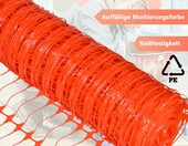 XMTECH siatka ostrzegawcza 30 m x 1 m – ogrodzenie budowlane, pomarańczowa – zdjęcie 3