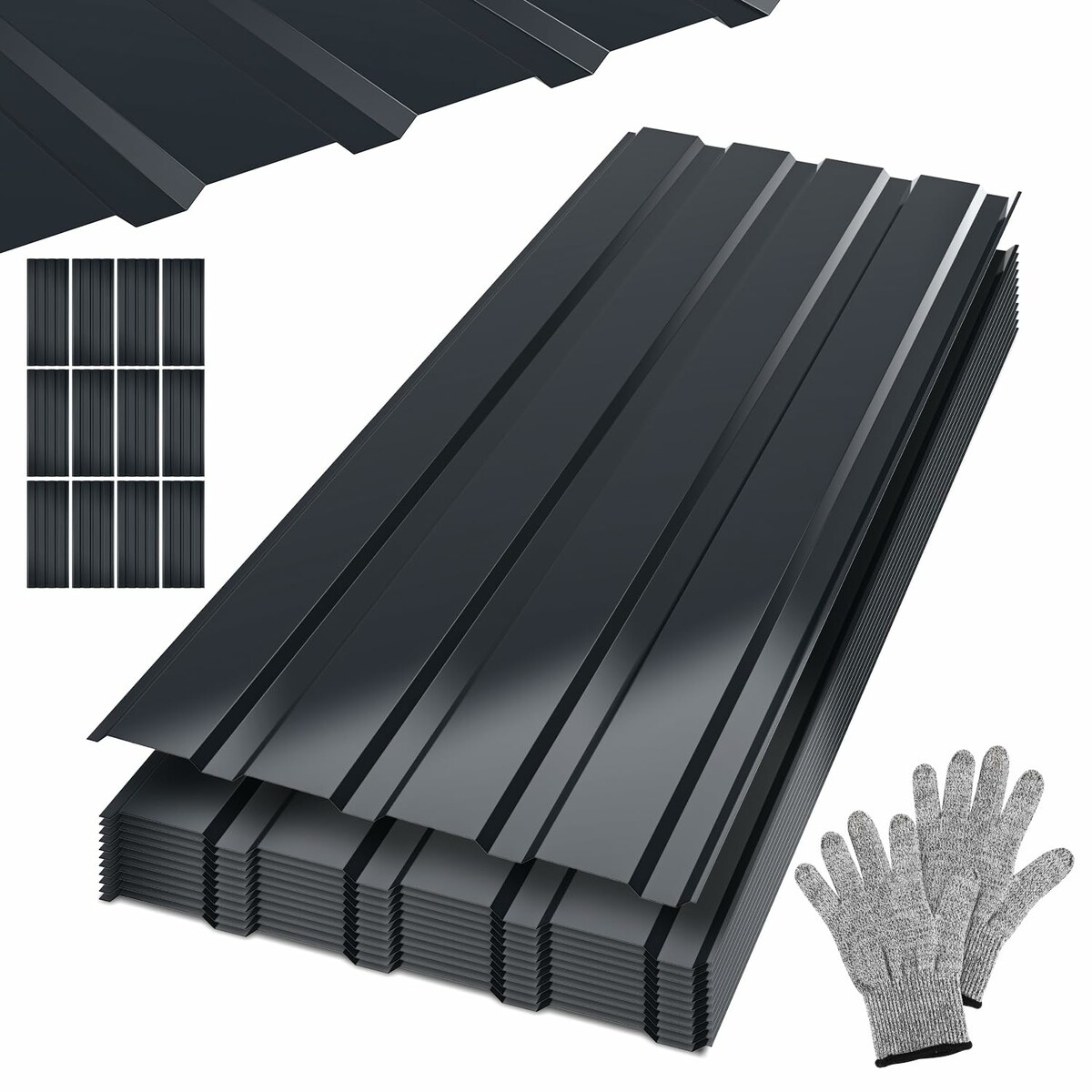 Hebitod blacha trapezowa 12 szt. 115 x 45 cm – stal ocynkowana, antracyt