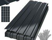 Hebitod blacha trapezowa 12 szt. 115 x 45 cm – stal ocynkowana, antracyt – zdjęcie 1