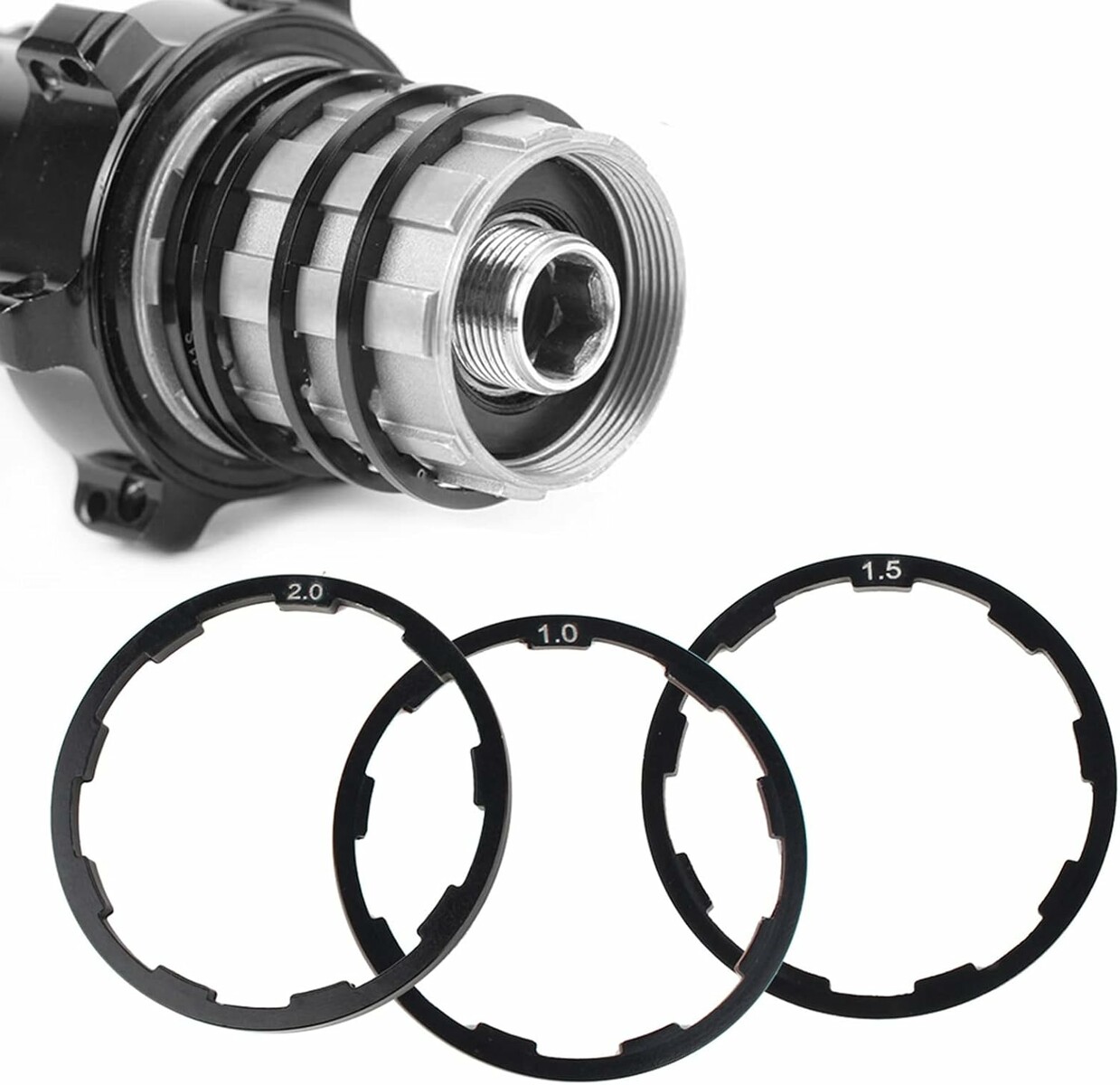 Ejoyous dystanse do kasety rowerowej 1, 1,5 i 2 mm – 3 pierścienie aluminiowe