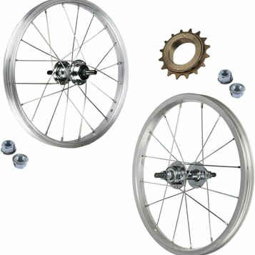 ECOVELO koła rowerowe 16 cali 16 x 1,75 – przednie i tylne koło z zębatką 16T