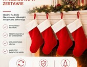 TK Gruppe skarpety mikołajowe na prezenty, 4 sztuki, czerwone – zdjęcie 3