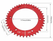 aqxreight zębatka dzielona 420, 42 zęby – aluminiowa, do mini gokartów – zdjęcie 2