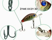 MMSGA Woblery pływające 4,7 cm, 6 szt. – twarde przynęty 3D z pudełkiem – zdjęcie 3