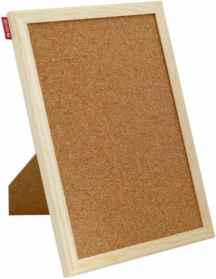 memobe Tablica korkowa 30 x 21 cm – z drewnianą ramą, pionowa lub pozioma