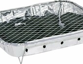 Alpina jednorazowy grill na węgiel drzewny z rusztem – przenośny, srebrny – zdjęcie 1