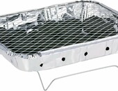 Alpina jednorazowy grill na węgiel drzewny z rusztem – przenośny, srebrny – zdjęcie 2