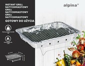 Alpina jednorazowy grill na węgiel drzewny z rusztem – przenośny, srebrny – zdjęcie 3