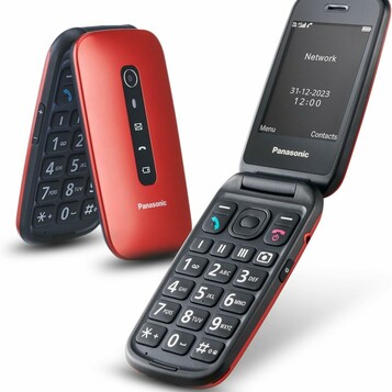 Panasonic KX-TU550 – telefon z klapką dla seniora, 4G, czerwony
