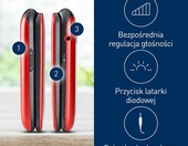 Panasonic KX-TU550 – telefon z klapką dla seniora, 4G, czerwony – zdjęcie 2