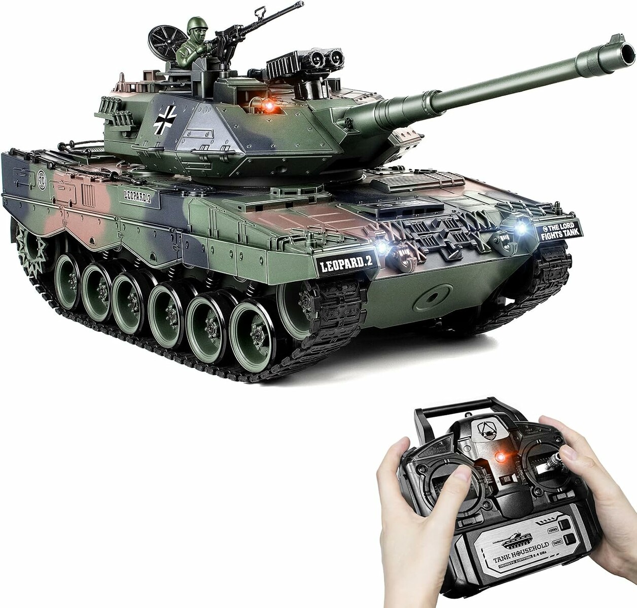 Supdex Leopard II 1:18 – zdalnie sterowany czołg RC z dymem i dźwiękiem