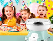 GOURMETmaxx 06532 – maszynka do waty cukrowej w stylu retro, 500 W, miętowa – zdjęcie 4