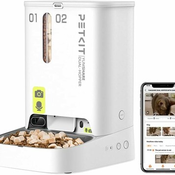 PETKIT Yumshare Dual Hopper P591 – automatyczny karmnik z kamerą 1080p, 5 l