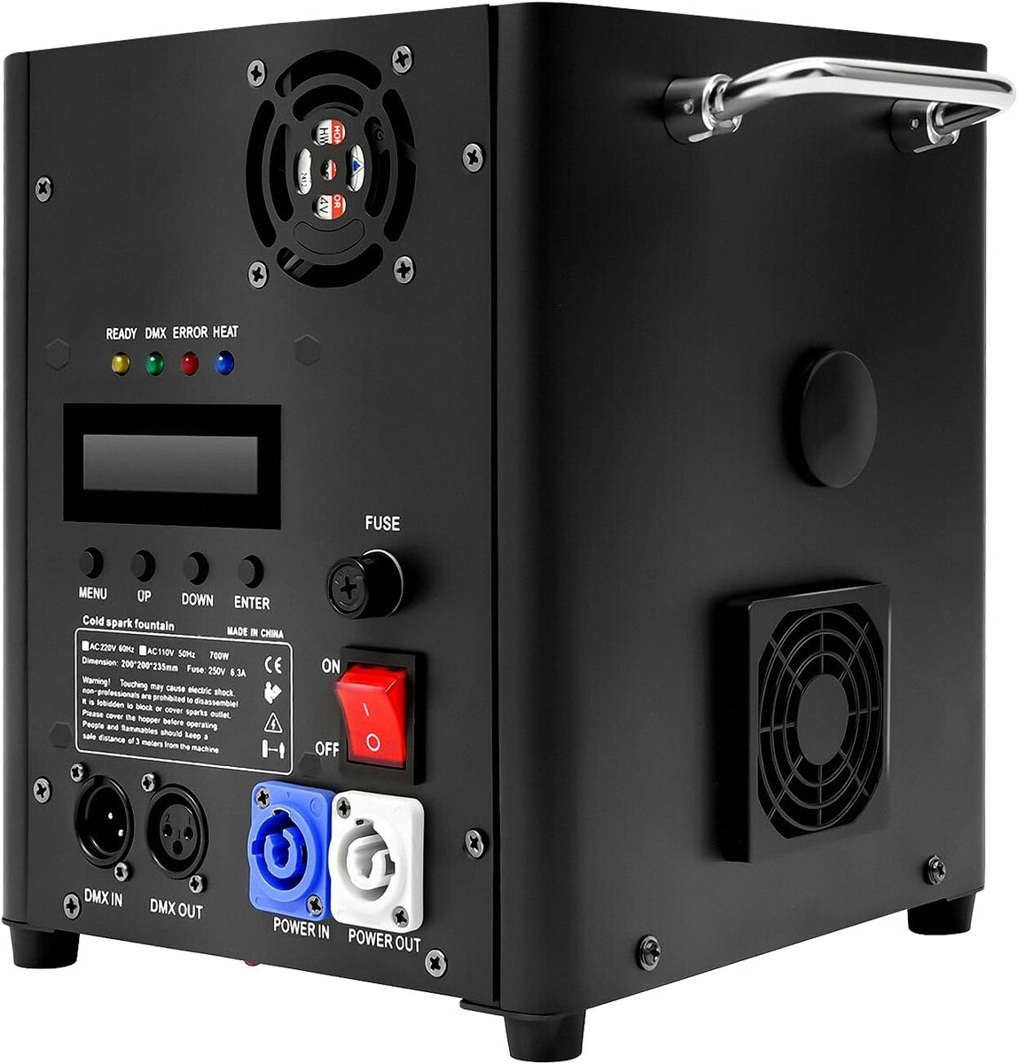 Chensyo wytwornica zimnych iskier 700 W DMX z pilotem – maszyna sceniczna