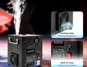 Chensyo wytwornica zimnych iskier 700 W DMX z pilotem – maszyna sceniczna – zdjęcie 3