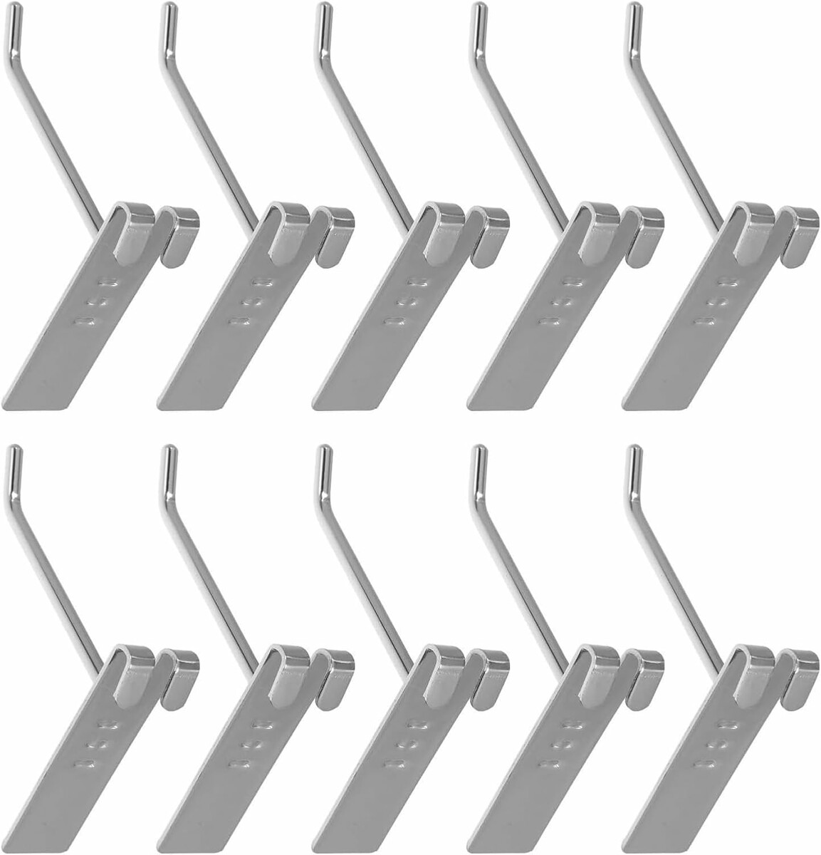 Zlthraustic haki do płyty perforowanej 10 cm – 10 sztuk, metalowe, do sklepu i warsztatu