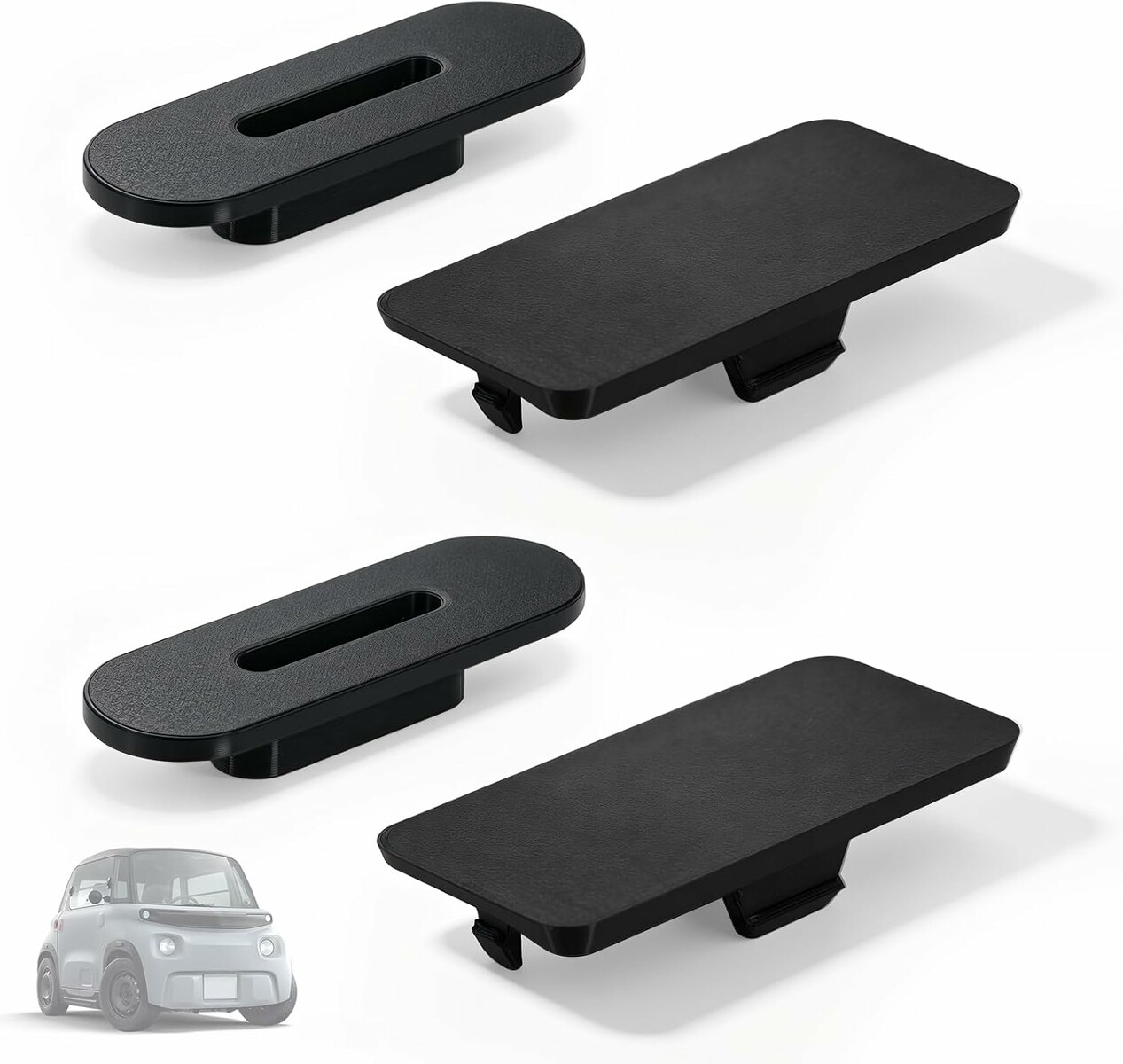 BlitzPro osłony zaślepki otworów drzwi do Citroën AMI, Opel Rocks-e i Fiat Topolino – 4 szt., czarne
