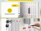 VEVOR szafka na 36 telefonów komórkowych – aluminiowe pudełko z zamkiem, srebrne – zdjęcie 4