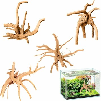 HhBdy korzenie do akwarium 15-20 cm, 4 szt. – naturalne drewno dekoracyjne