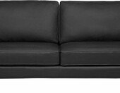 Beliani Savalen 126774 – skórzany komplet wypoczynkowy: sofa 3-osobowa i fotel, czarny – zdjęcie 4