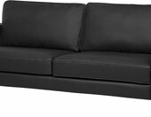 Beliani Savalen 126774 – skórzany komplet wypoczynkowy: sofa 3-osobowa i fotel, czarny – zdjęcie 5