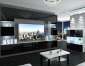 BELINI NEX 3/0/W/B/0/0/PP – czarna meblościanka do salonu z LED, 300 cm – zdjęcie 3