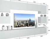 BELINI NEX 3/0/W/B/0/0/PP – czarna meblościanka do salonu z LED, 300 cm – zdjęcie 4