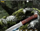 Omesio nóż outdoorowy ze stałym ostrzem 13,8 cm – survival i bushcraft, z pochwą – zdjęcie 3