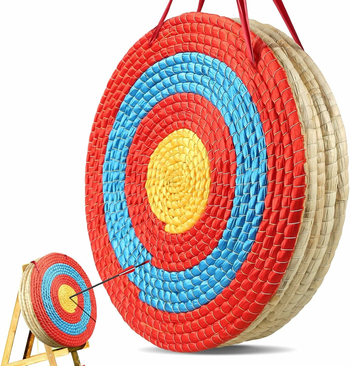 VEVOR tarcza łucznicza ze słomy 50 cm – ręcznie tkany cel do łuku, 5 warstw