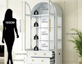 LVSOMT 97066-97068 – biała witryna szklana z LED, 180 x 80 x 40 cm – zdjęcie 2