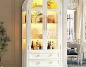 LVSOMT 97066-97068 – biała witryna szklana z LED, 180 x 80 x 40 cm – zdjęcie 3