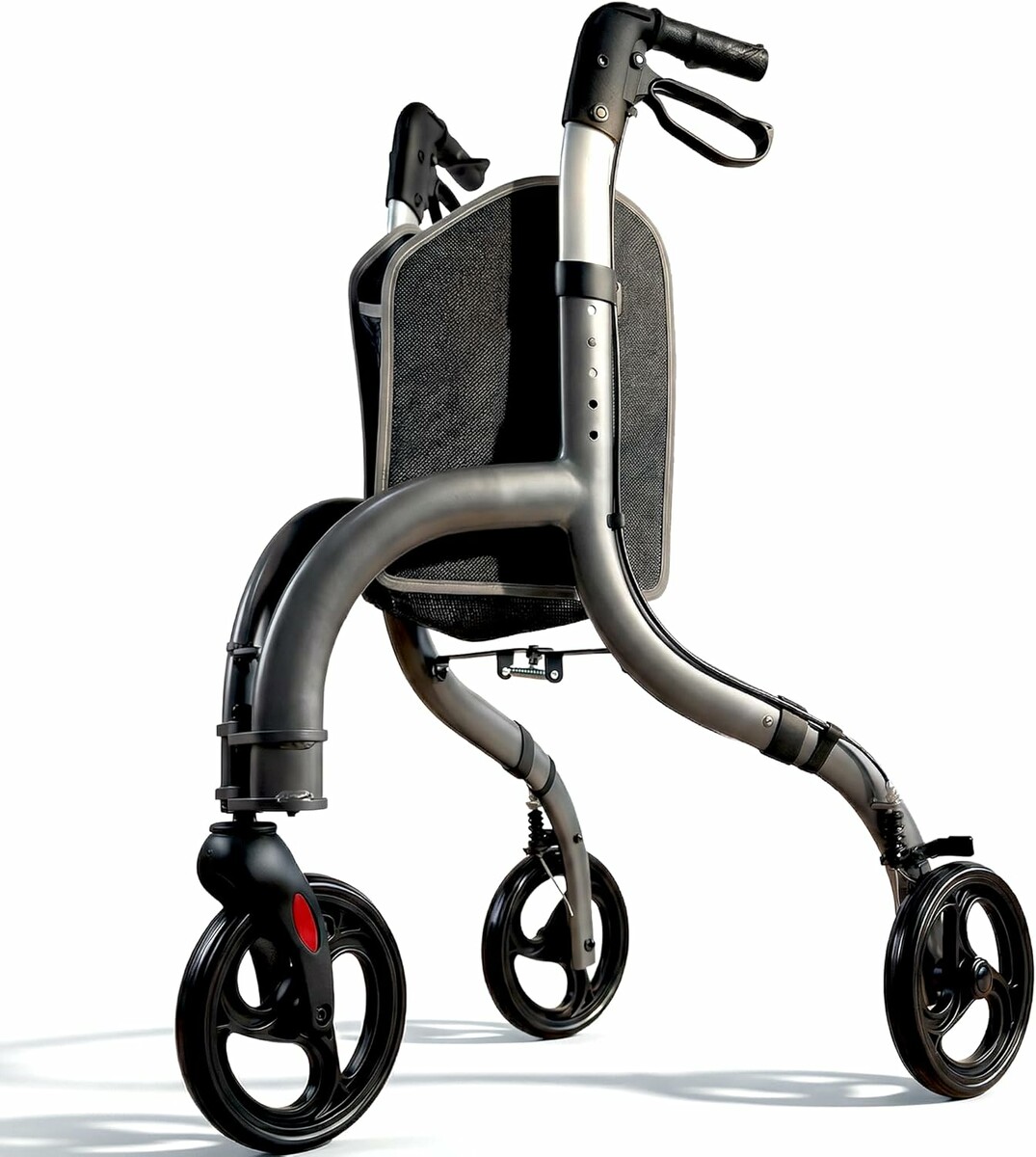EazyMobility Eazy Elite Tri Walker – lekki 3-kołowy chodzik rollator, srebrny